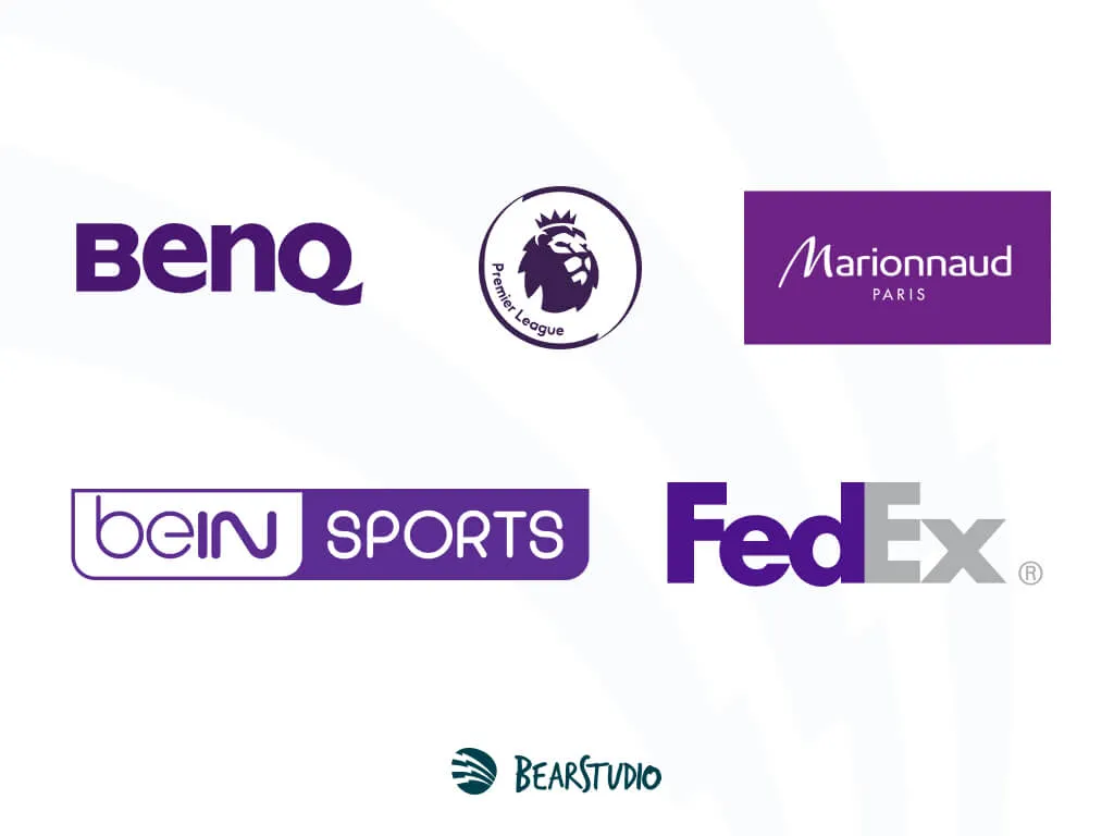 comparaison de logos violets